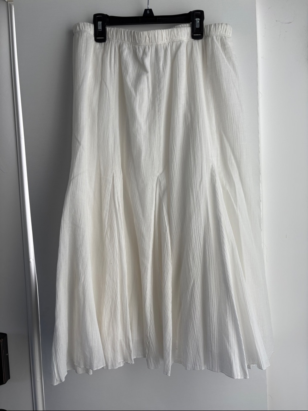 Alfred Dunner White Lined Gauze Maxi Skirt